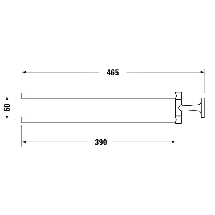 Полотенцедержатель Duravit Starck T 0099414600 двойной 46.5 см, черный матовый - 2 изображение