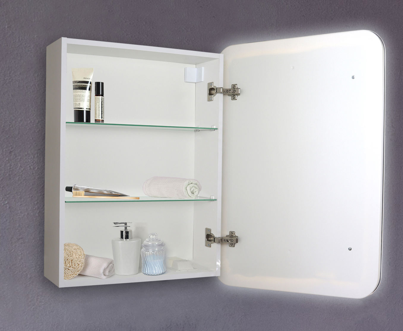 Зеркальный шкаф Creto Attento 60x84см с LED-подсветкой 18-840140A