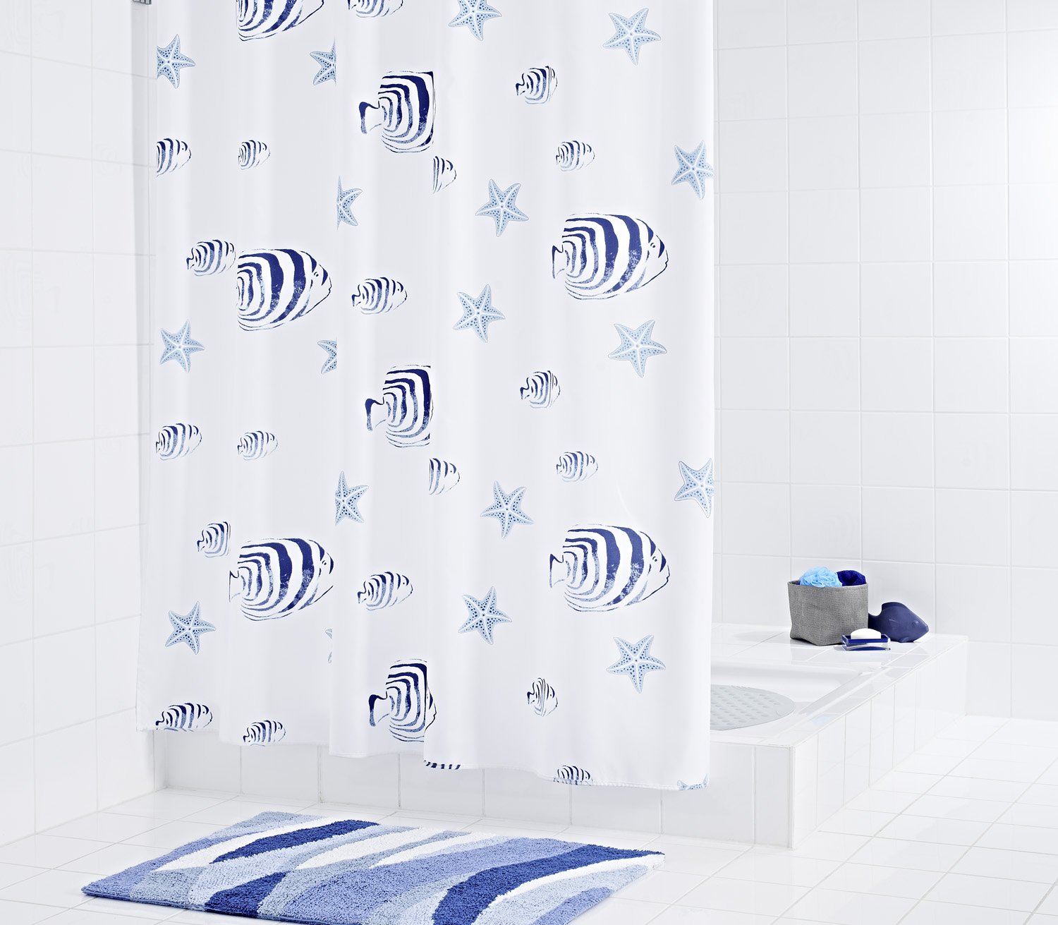 Штора для ванных комнат Ridder Skalar синяя/голубая