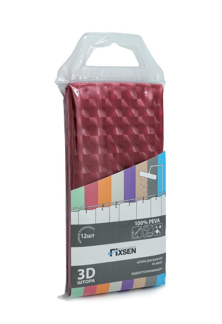 Шторка для ванной FIXSEN розовая FX-3003B