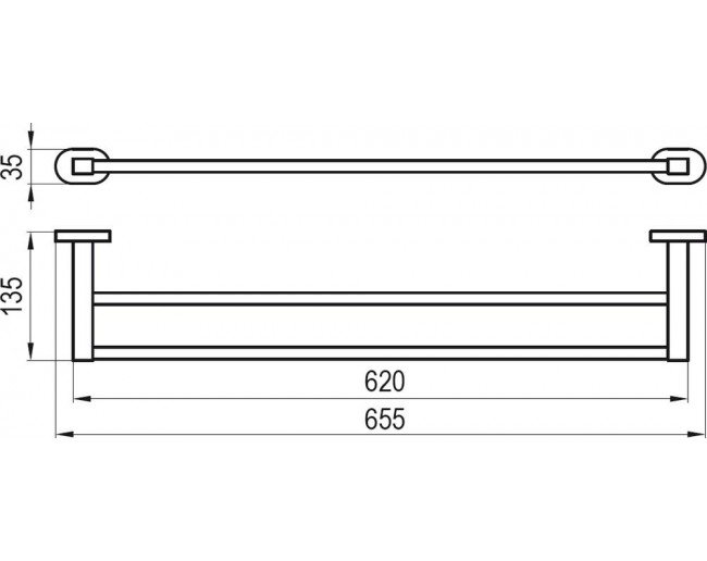 Полотенцедержатель двойной Ravak Chrome CR 320.00, 66 см