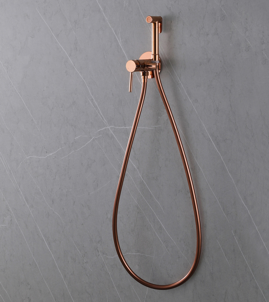 Гигиенический душ Abber Wasser Kreis AF8125RG со смесителем, розовое золото