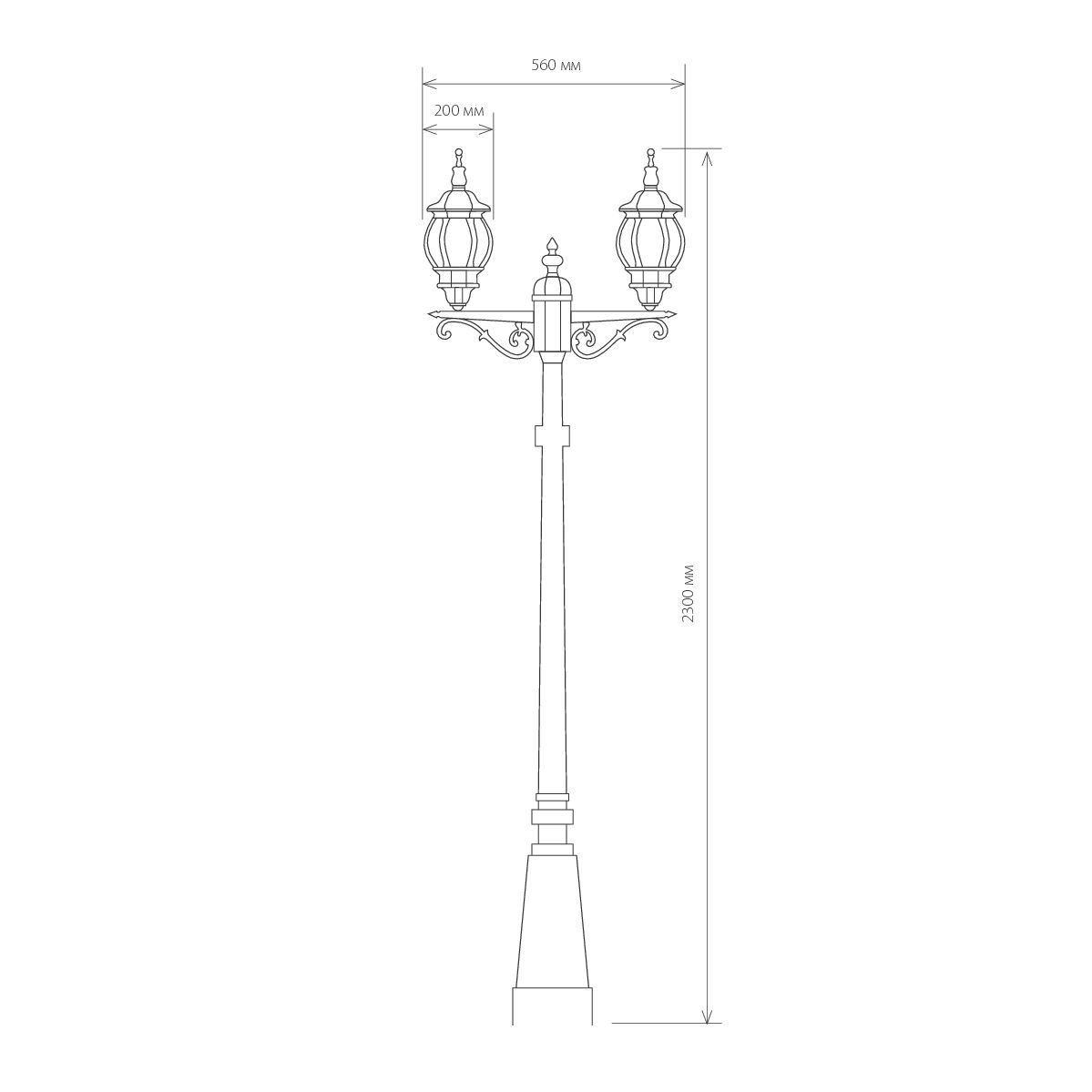 Уличный двухрожковый светильник на столбе IP33 Elektrostandard Farola NLG99HL004 4690389028212