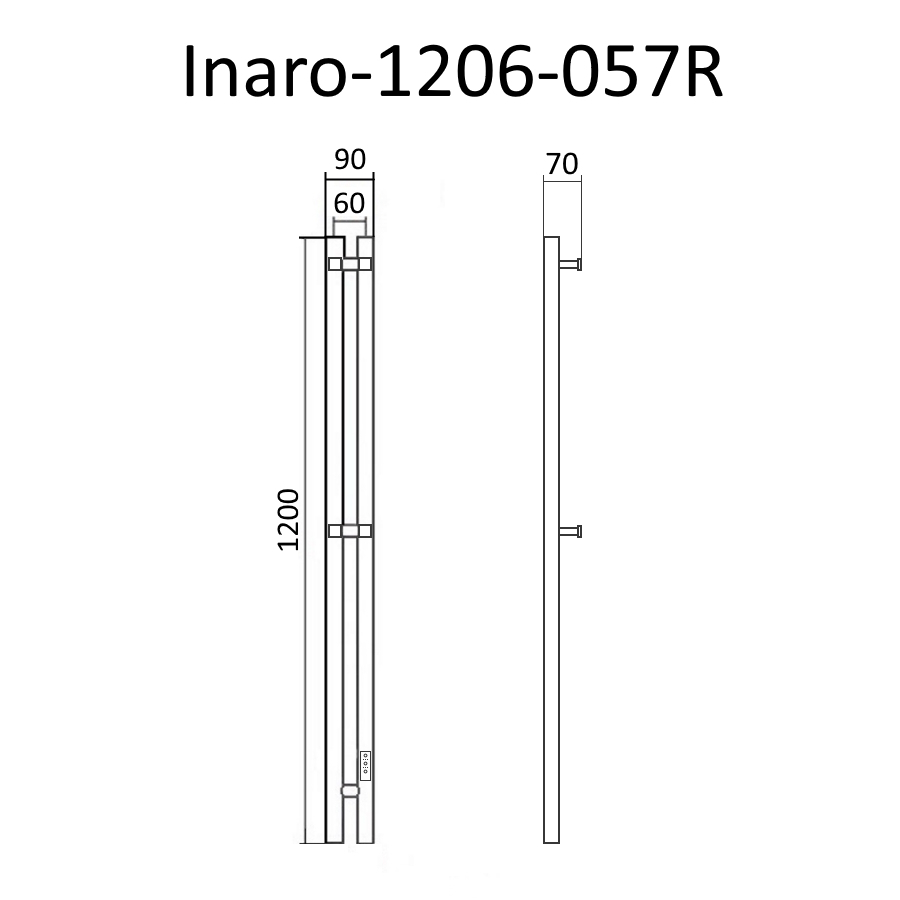 Полотенцесушитель электрический Маргроид Inaro профильный 120х9 см Inaro-1206-057R хром