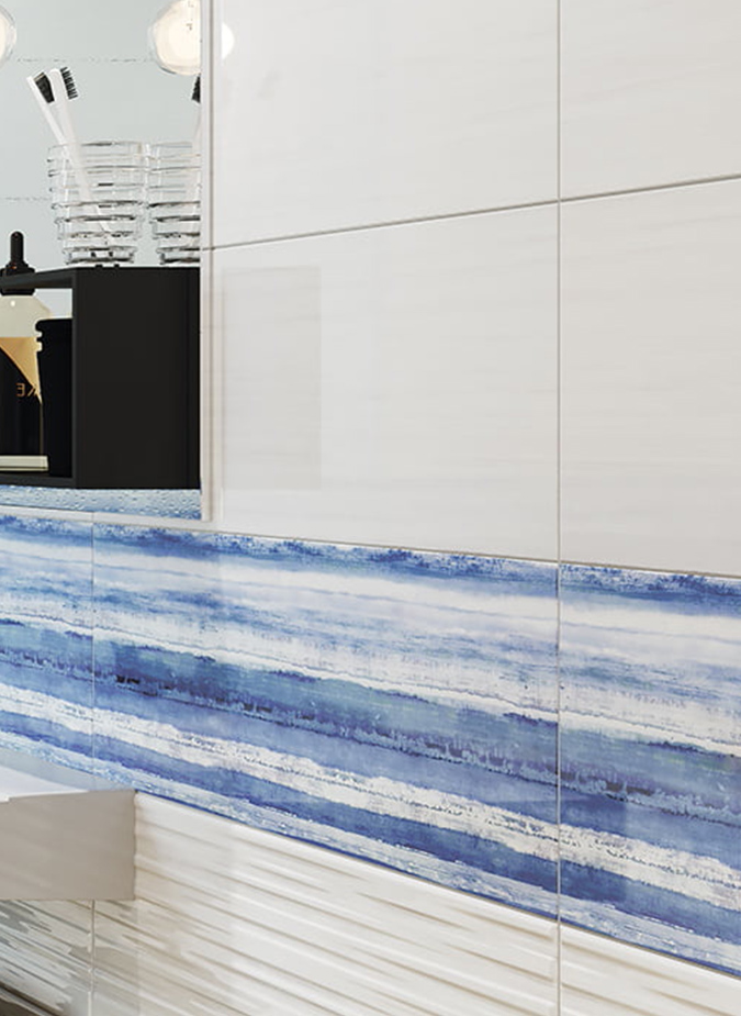 Керамическая плитка Cersanit Вставка Santorini голубой 25х75 - изображение 2
