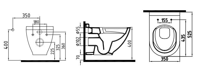 Унитаз подвесной безободковый Bien Harmony HRKA052N1VP0B7000 с крышкой-сиденьем микролифт, матовый черный