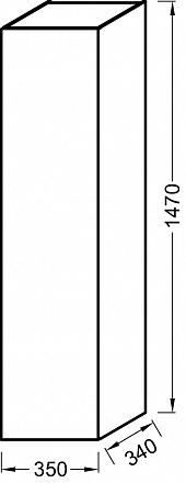 Шкаф-пенал Jacob Delafon Soprano 35 см EB984-442 серый антрацит глянцевый