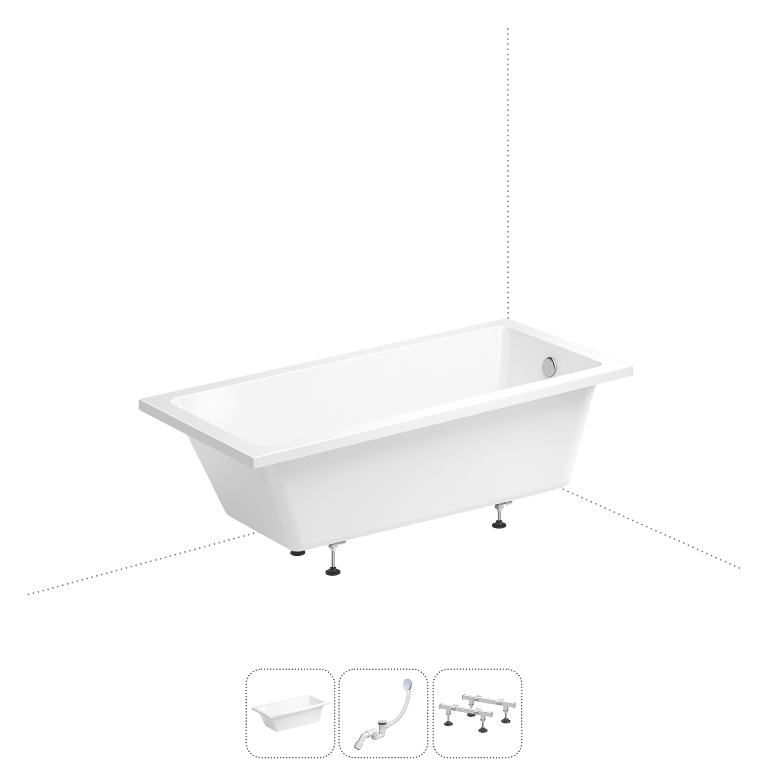 Акриловая ванна 150х80 см Wellsee FreeDom 231101005 глянцевая белая 