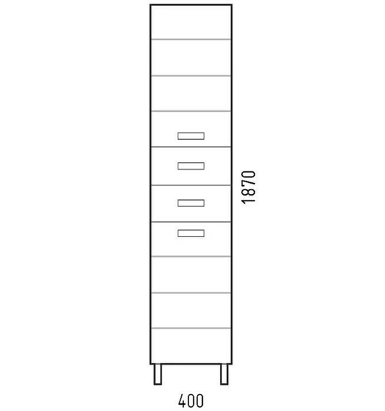 Шкаф-пенал Corozo Денвер 40 см SP-00000536 белый
