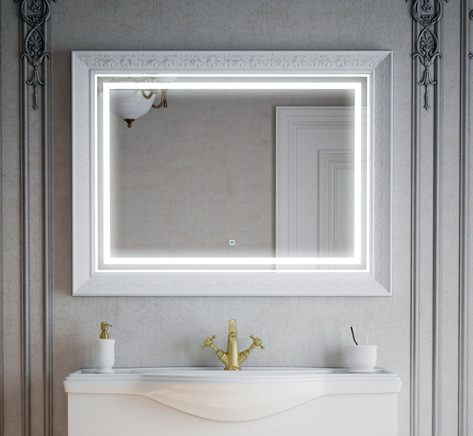 Зеркало Corozo Классика 80 LED SD-00000862,белый 