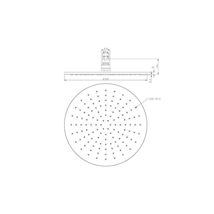 Верхний душ Omnires D=30 см (хром), WG130CR