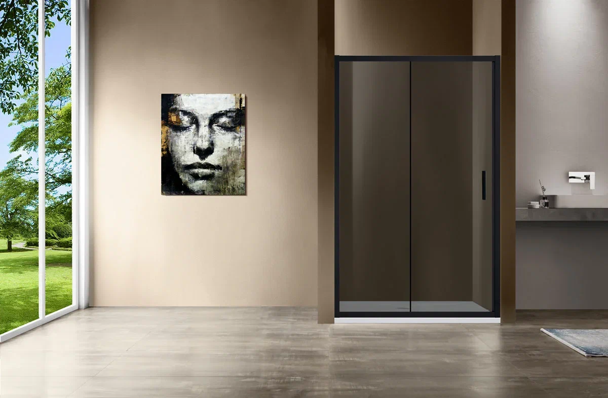 Душевая дверь Vincea Garda 120x190 см, VDS-1G120CGB, профиль черный, стекло тонированное