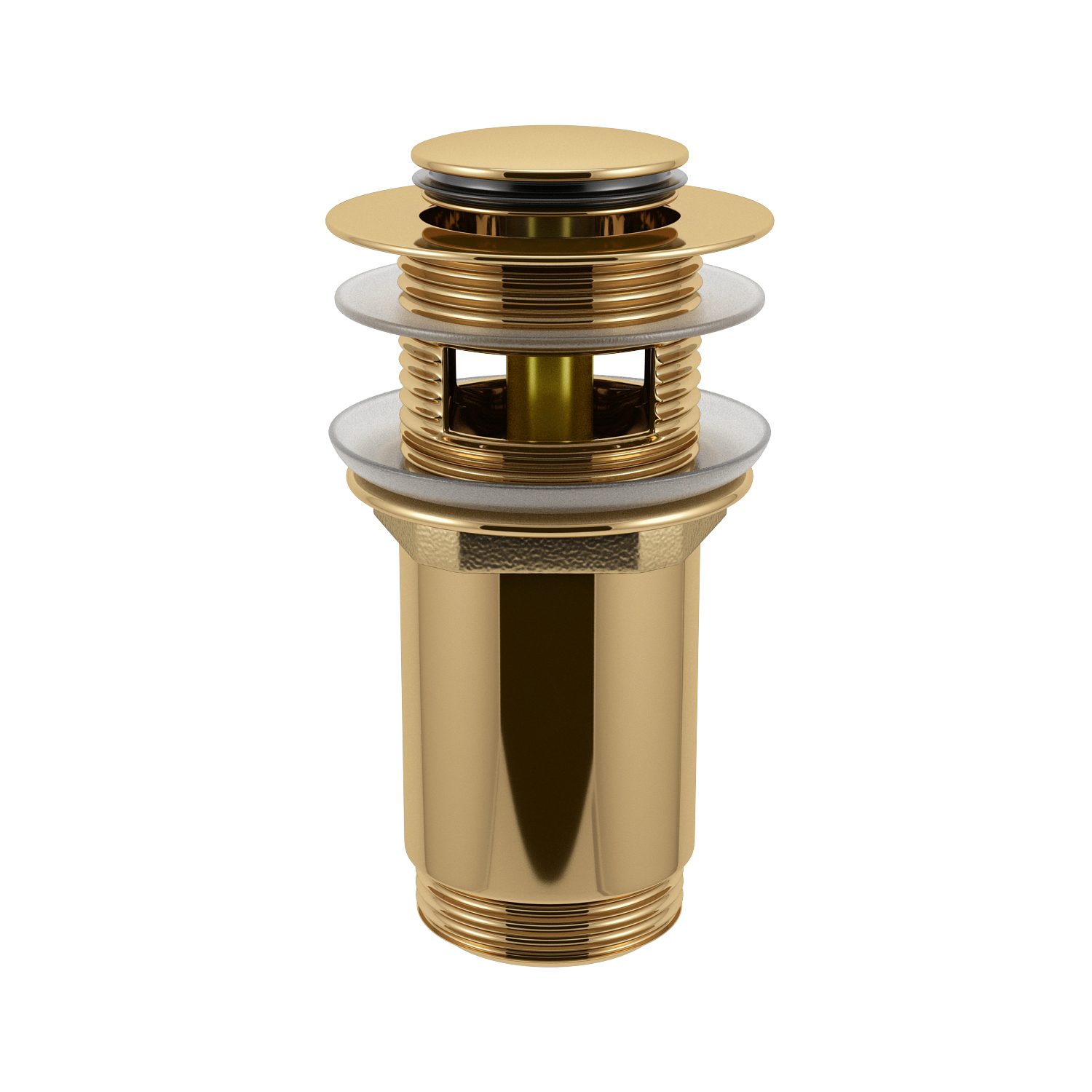 Донный клапан для раковины Wellsee Drainage System 182131000, золото, с переливом 
