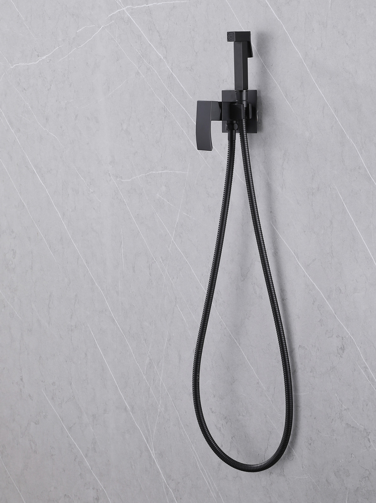 Гигиенический душ Abber Wasserfall AF8625B со смесителем, матовый черный