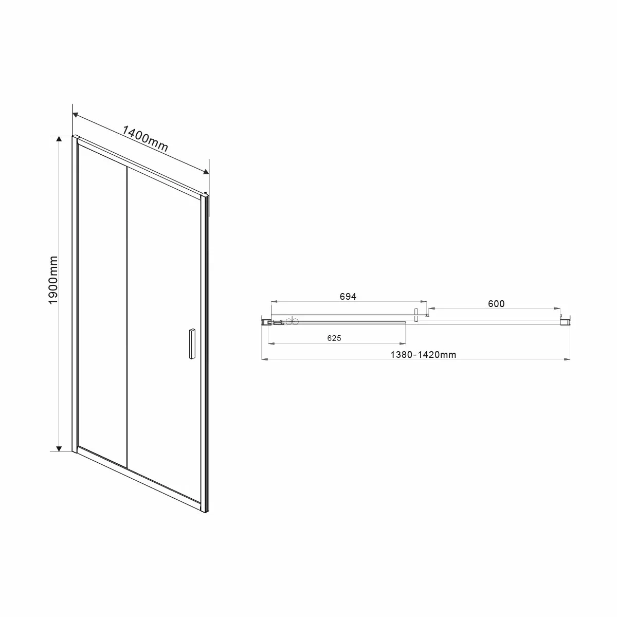 Душевая дверь Vincea Garda 140x190 см, VDS-1G140CH, профиль хром, стекло рифленое - 8 изображение