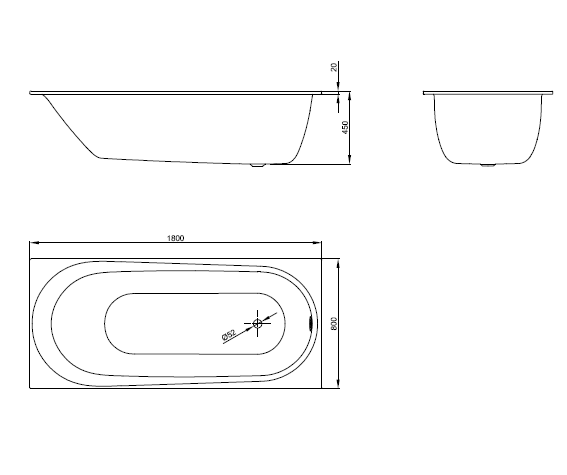 Стальная ванна Bette Comodo 180x80 см, 1251-000PLUS с покрытием Glasur® Plus