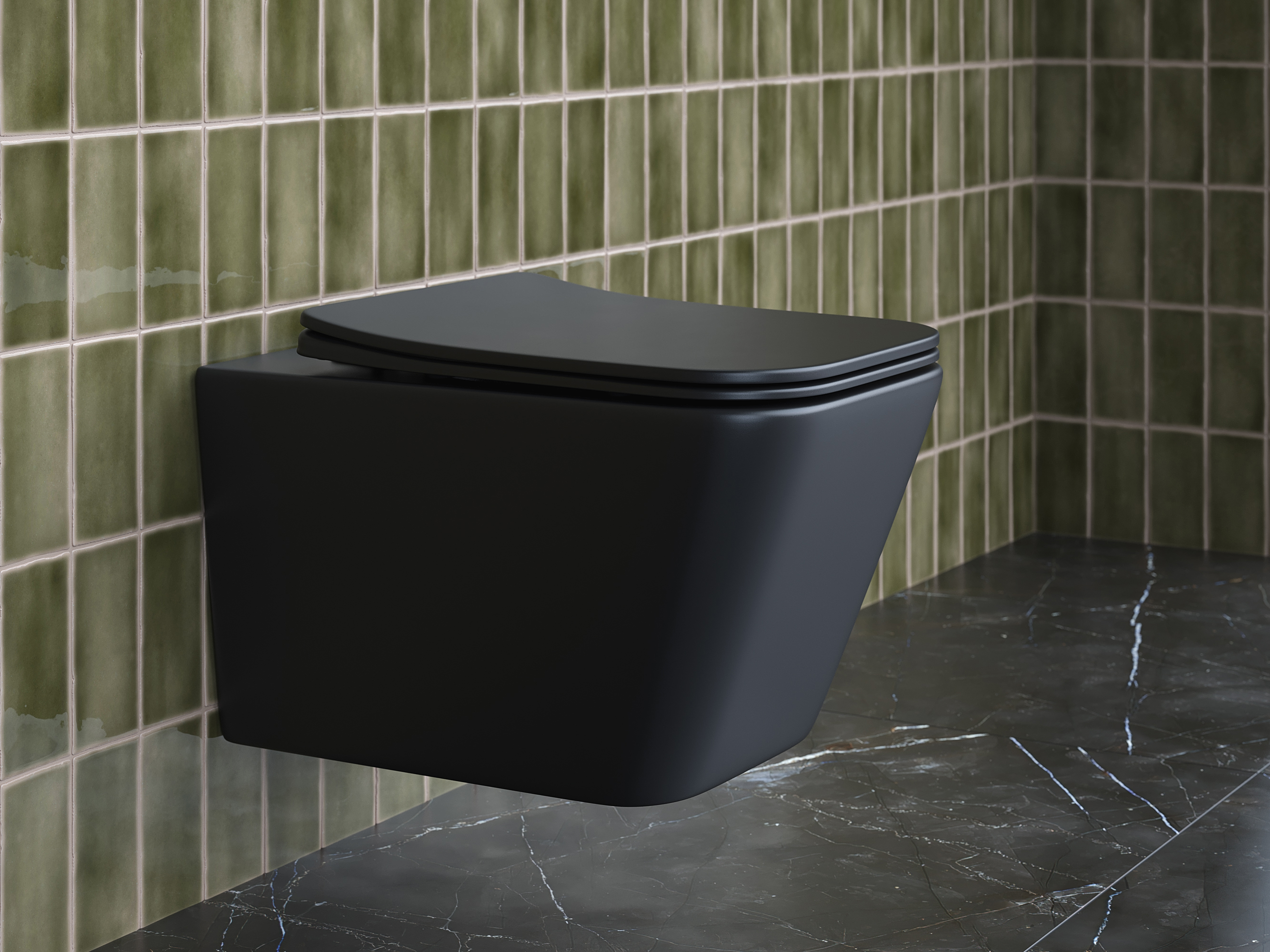 Комплект подвесной безободковый унитаз Ceramica Nova Metric CN3007MB Черный матовый с сиденьем Микролифт  +  инсталляция Am.Pm ProI 012704