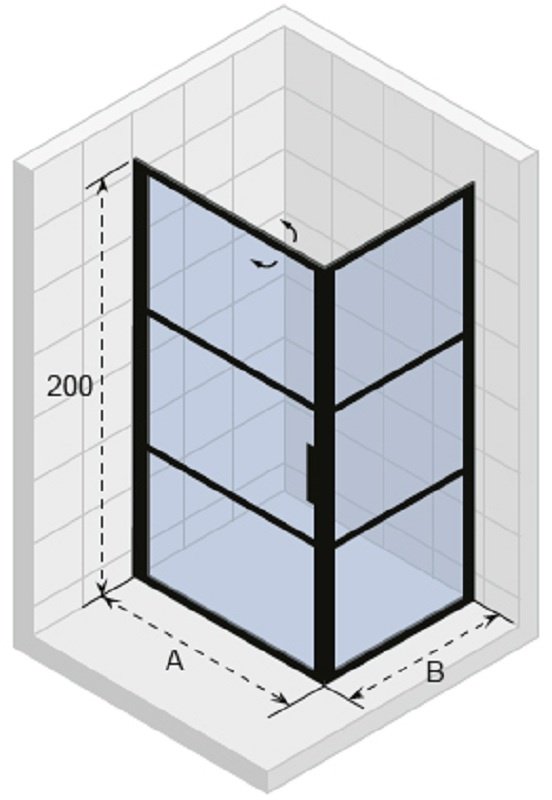 Душевой уголок Riho Grid GB201 GB2080100 100x80 см стекло прозрачное профиль черный