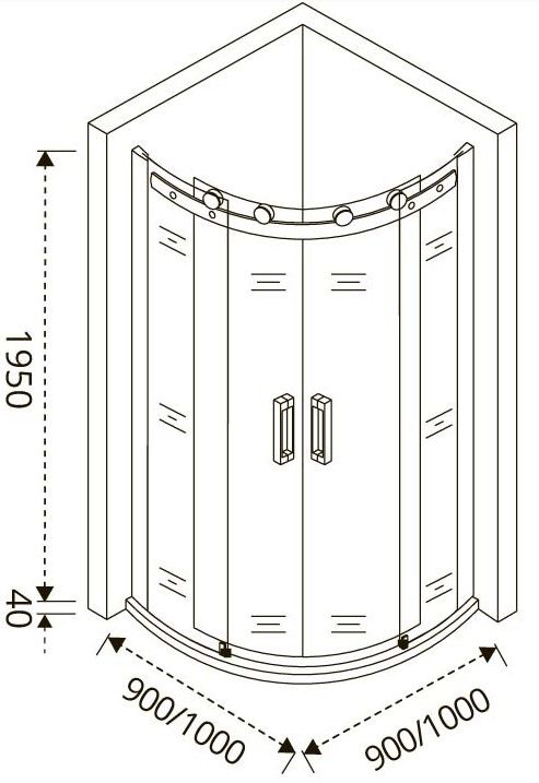 Душевой уголок GOOD DOOR Altair R-TD-100-C-CH