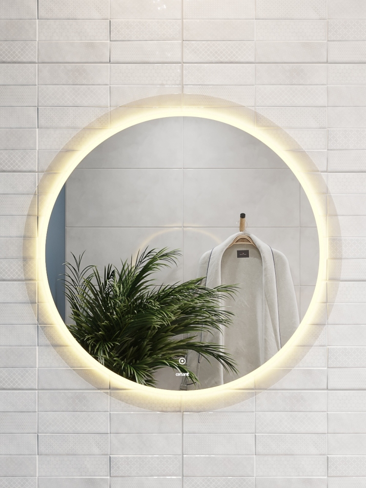 Зеркало Cersanit Led 012 design 88 см LU-LED012*88-d-Os с подсветкой, белый