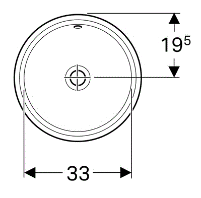 Раковина Geberit Variform 500.744.01.2 D 33 см круглая с переливом - 2 изображение