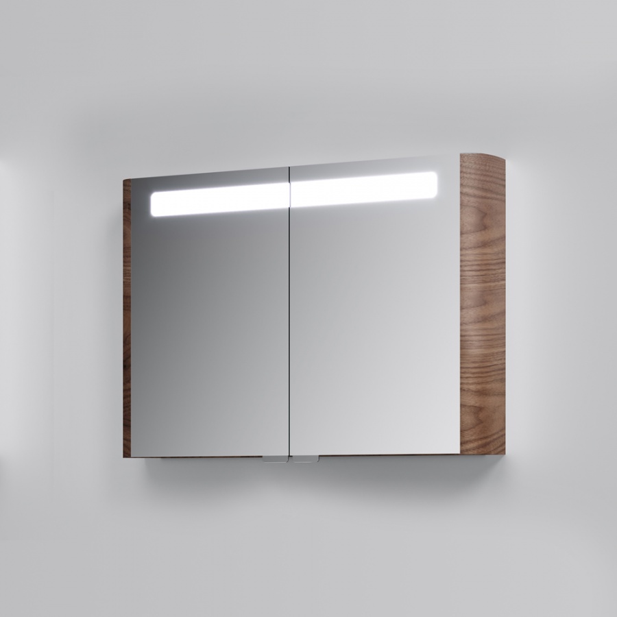 Зеркальный шкаф Am.Pm Sensation M30MCX1001NF, цвет - орех, с подсветкой, 100 см