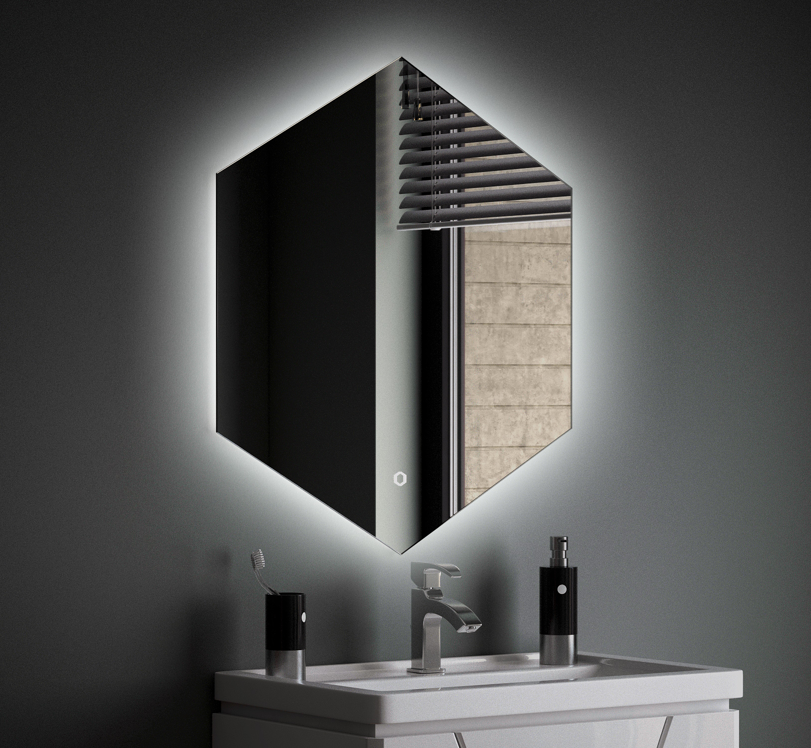 Зеркало Corozo Теор 70 см SD-00000843 белое c подсветкой