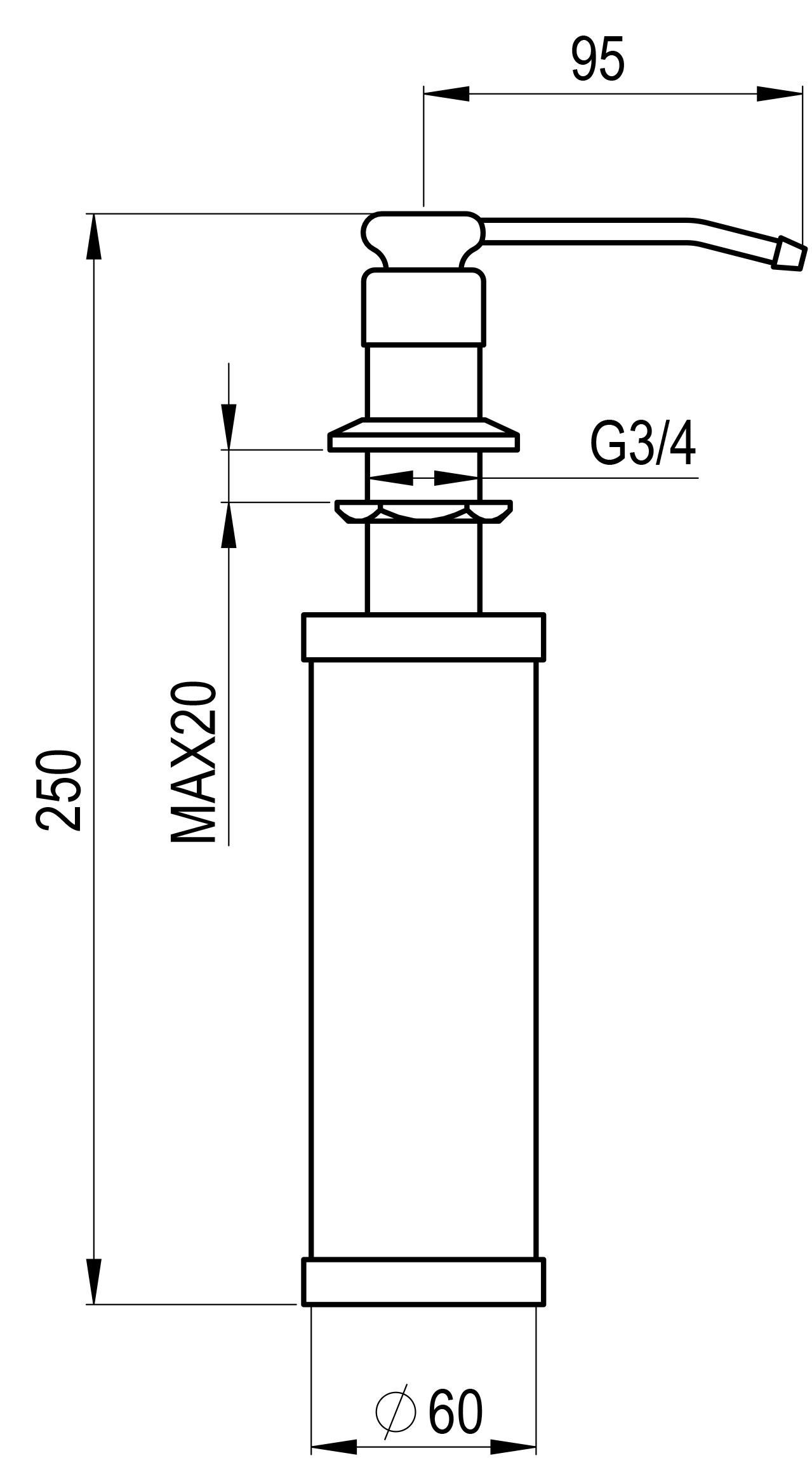 Дозатор Granula GR-01 D для жидкого мыла, пирит