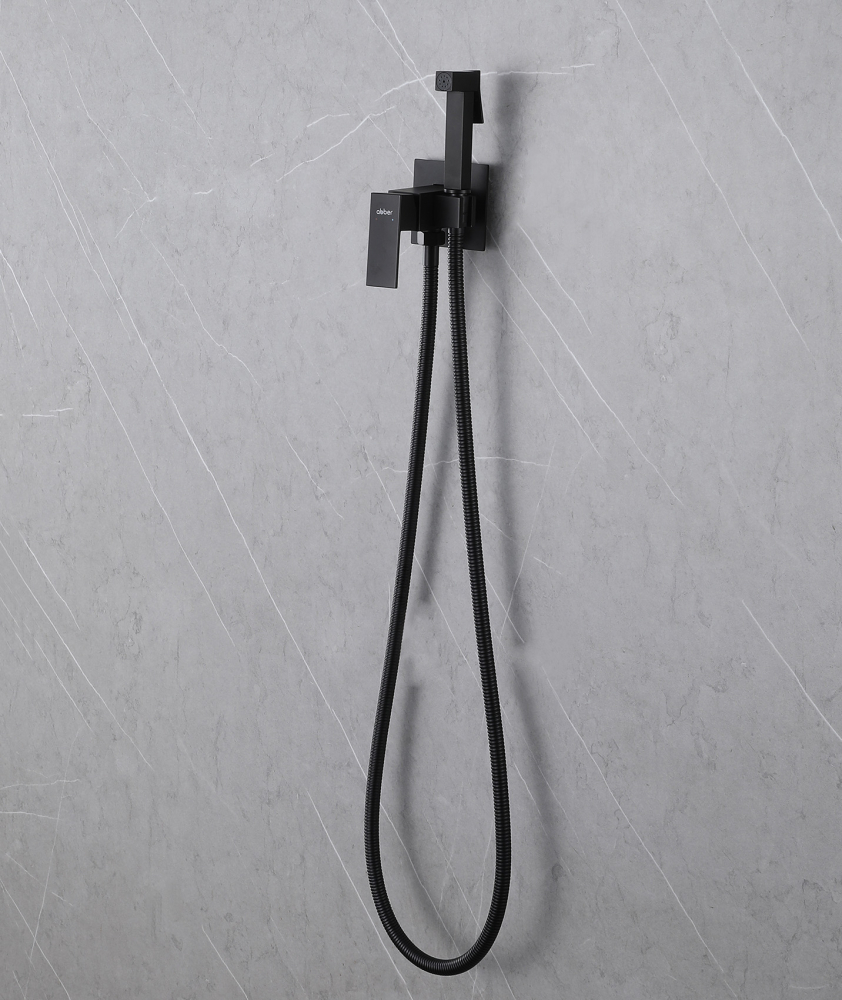 Гигиенический душ Abber Daheim AF8226B со смесителем, матовый черный