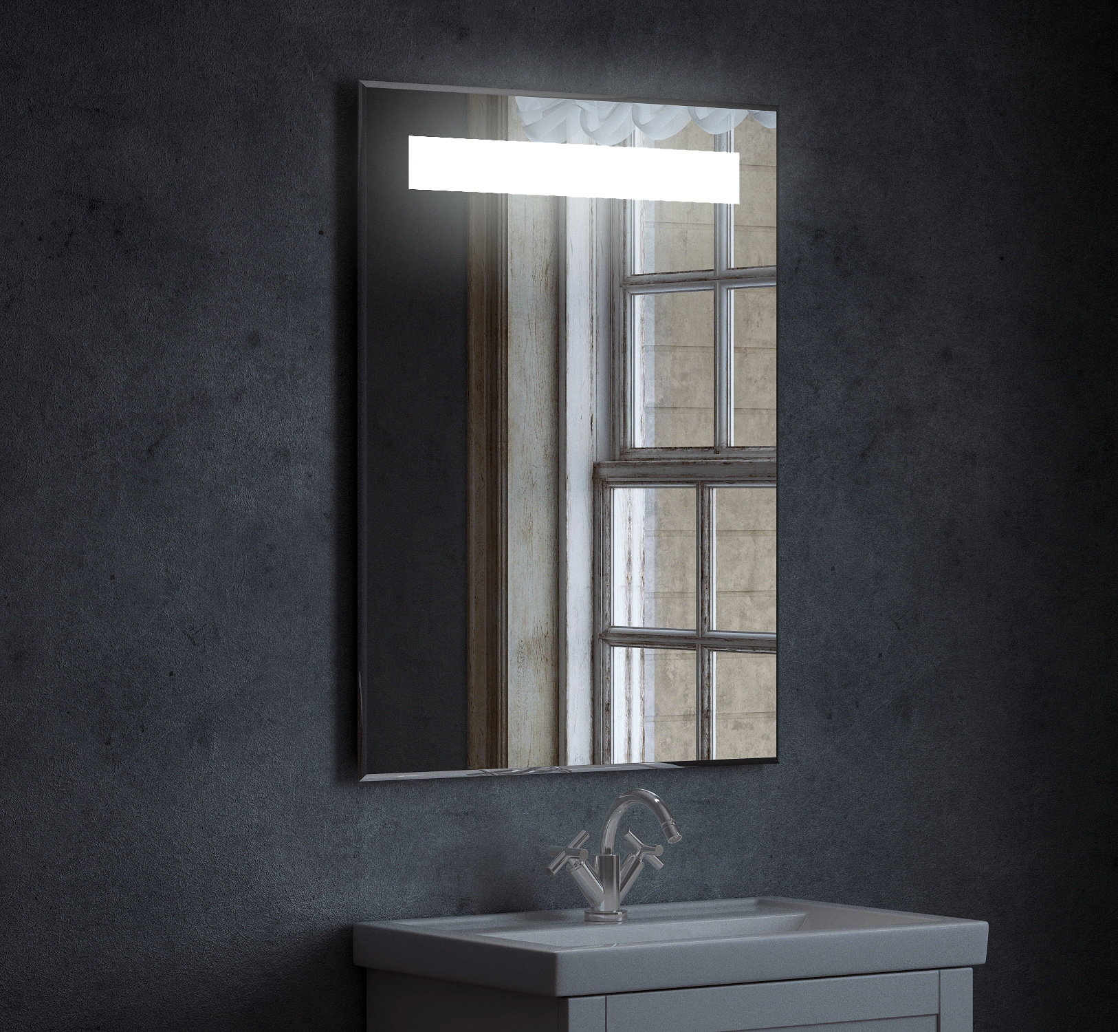 Зеркало Corozo Альпина 52 см SD-00001189 белое c подсветкой