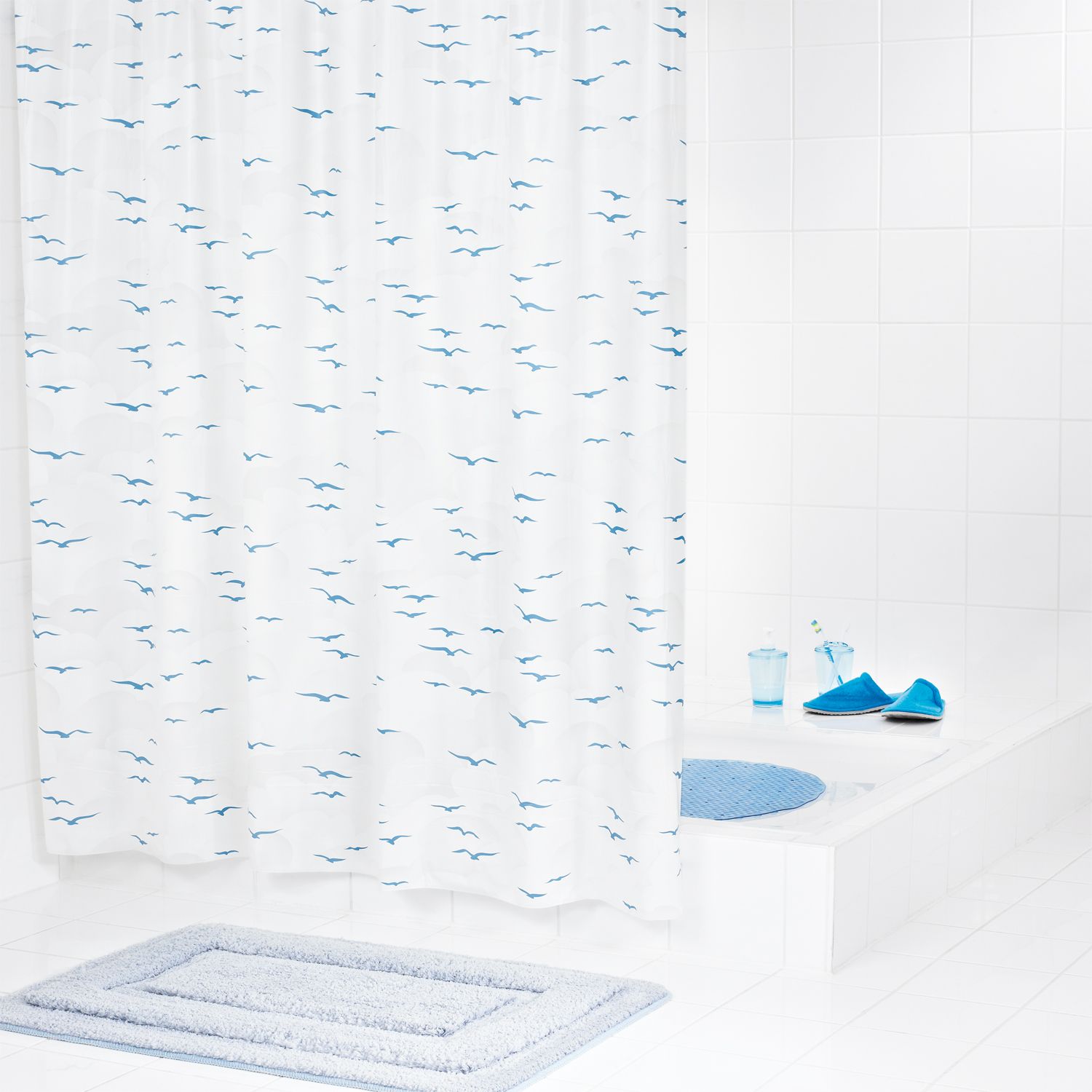 Штора для ванных комнат Ridder Sylt 32313 синяя/голубая 