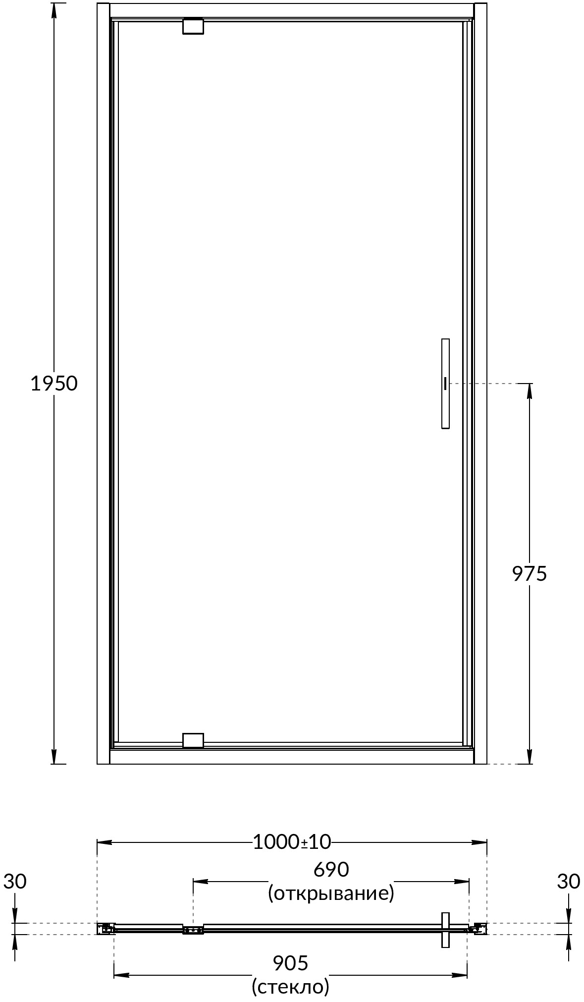 Душевая дверь Kerama Marazzi Vetro 100х195 см VE.100.PD.CR профиль хром, стекло прозрачное