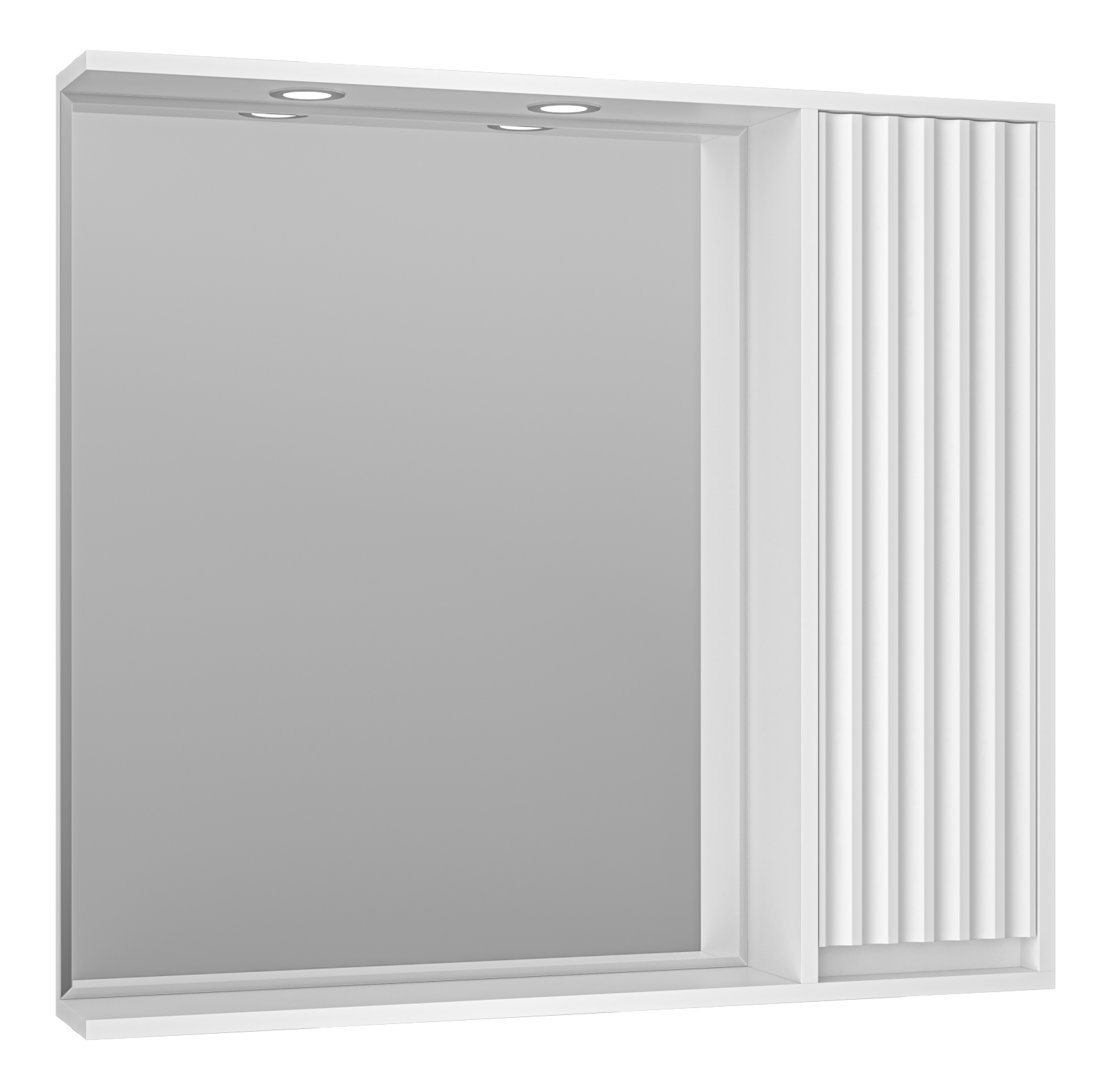 Зеркальный шкаф Brevita Balaton 90 см BAL-04090-01-П правый, с подсветкой, белый 