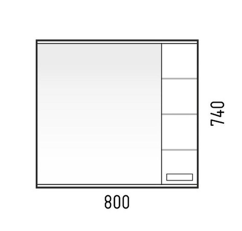Зеркальный шкаф Corozo Денвер 80 см SD-00000532 с подсветкой, белый