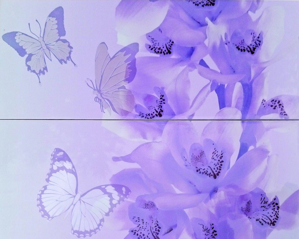 Керамическая плитка Mosplitka Панно Орхидея фиолет. 40х50 