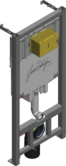 Комплект подвесной безободковый унитаз Jacob Delafon Struktura E21741RU-00 с сиденьем микролифт  +  система инсталляции с кнопкой хром