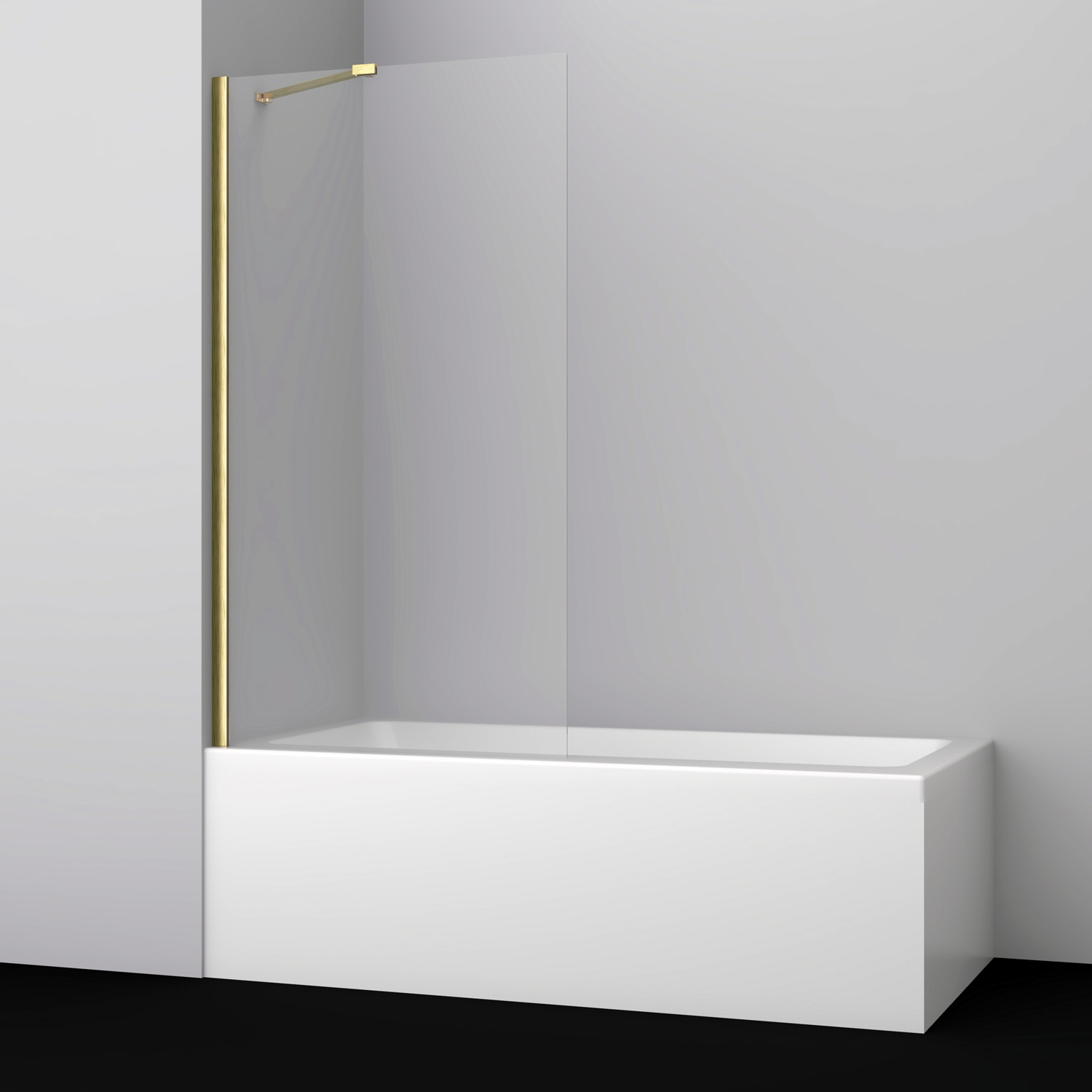Шторка для ванны Wasserkraft Aisch 80х140 см 55P01-80 Fixed профиль золото, стекло прозрачное