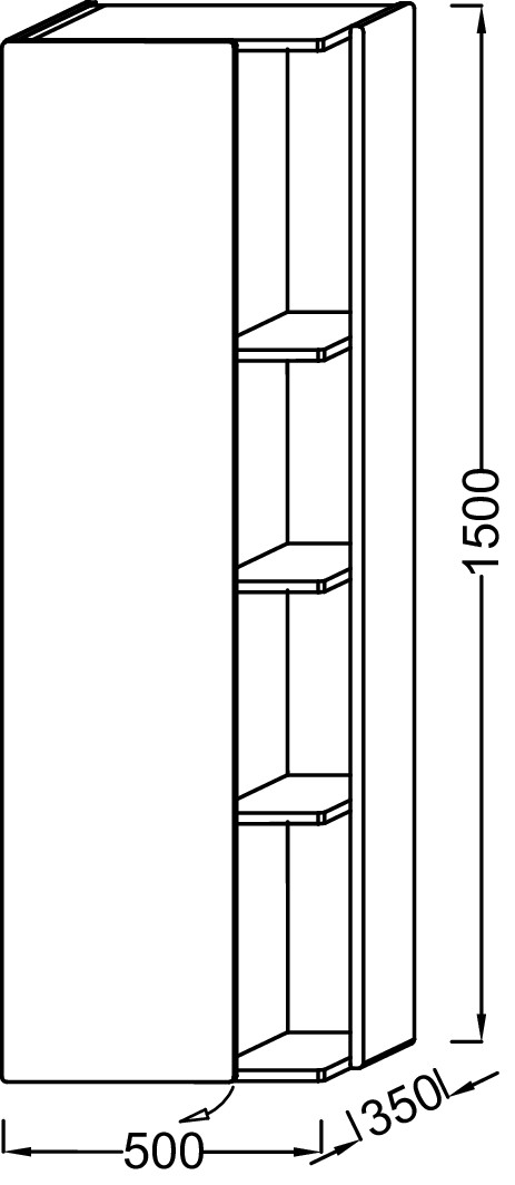 Шкаф-пенал Jacob Delafon Terrace 50 см EB1179D-M76 насыщенный серый матовый