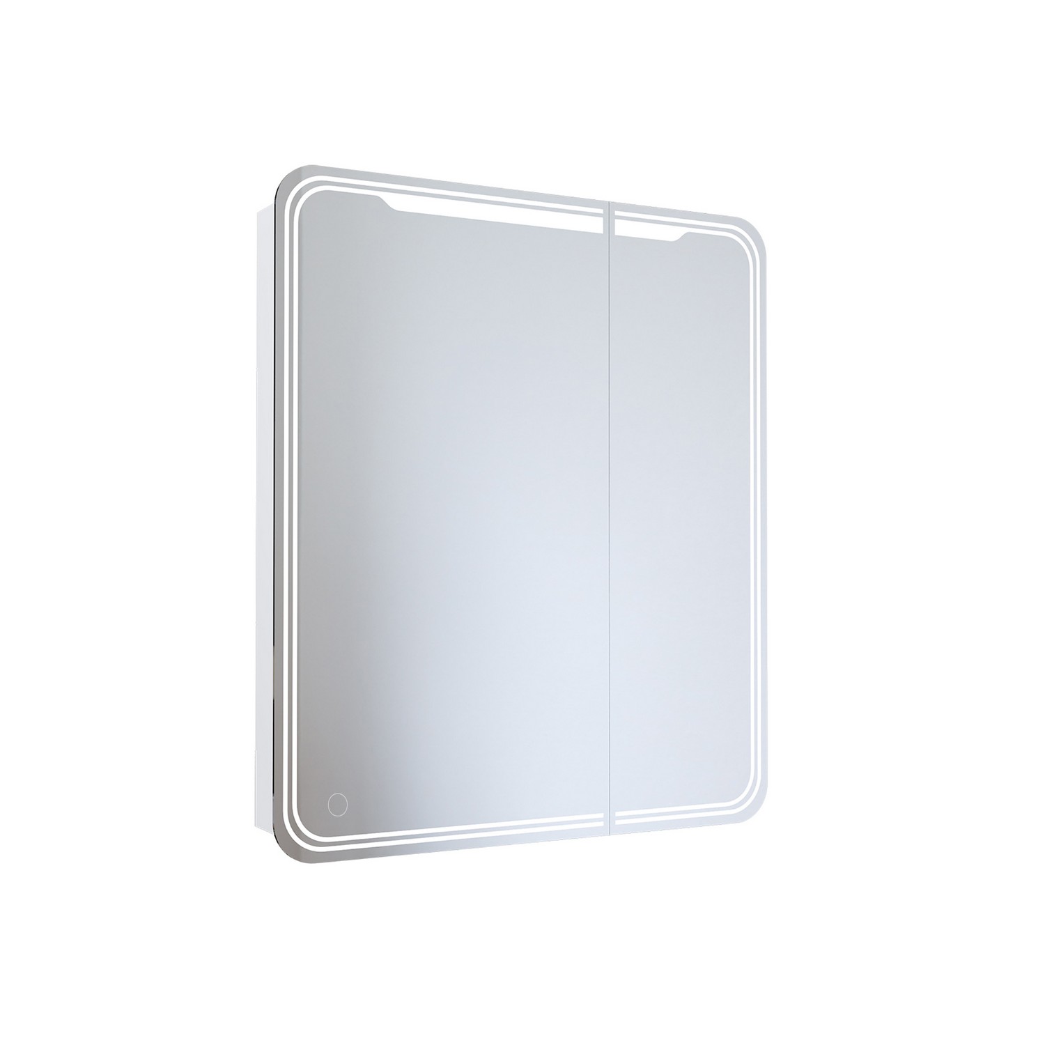 Зеркало шкаф Mixline Виктория 700*800 ШВ 2 створки, левый, сенсорный выкл, светодиодная подсветка 547259 