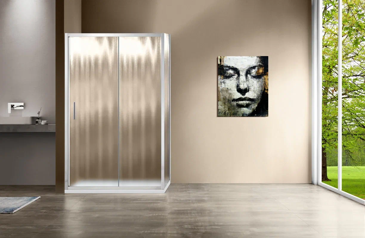 Душевой уголок Vincea Garda 130x100 см, VSR-1G1013CH, профиль хром, стекло рифленое - 3 изображение