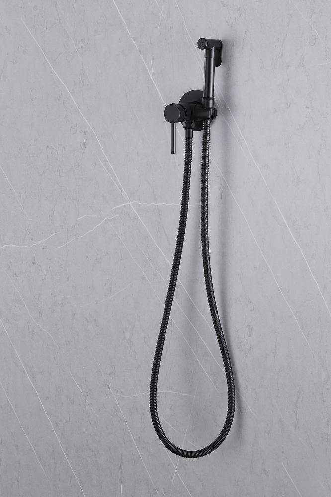 Гигиенический душ Abber Wasser Kreis AF8125B со смесителем, матовый черный