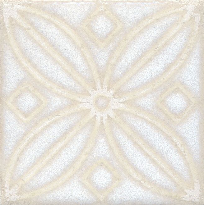 Вставка Амальфи орнамент белый 9,9х9,9