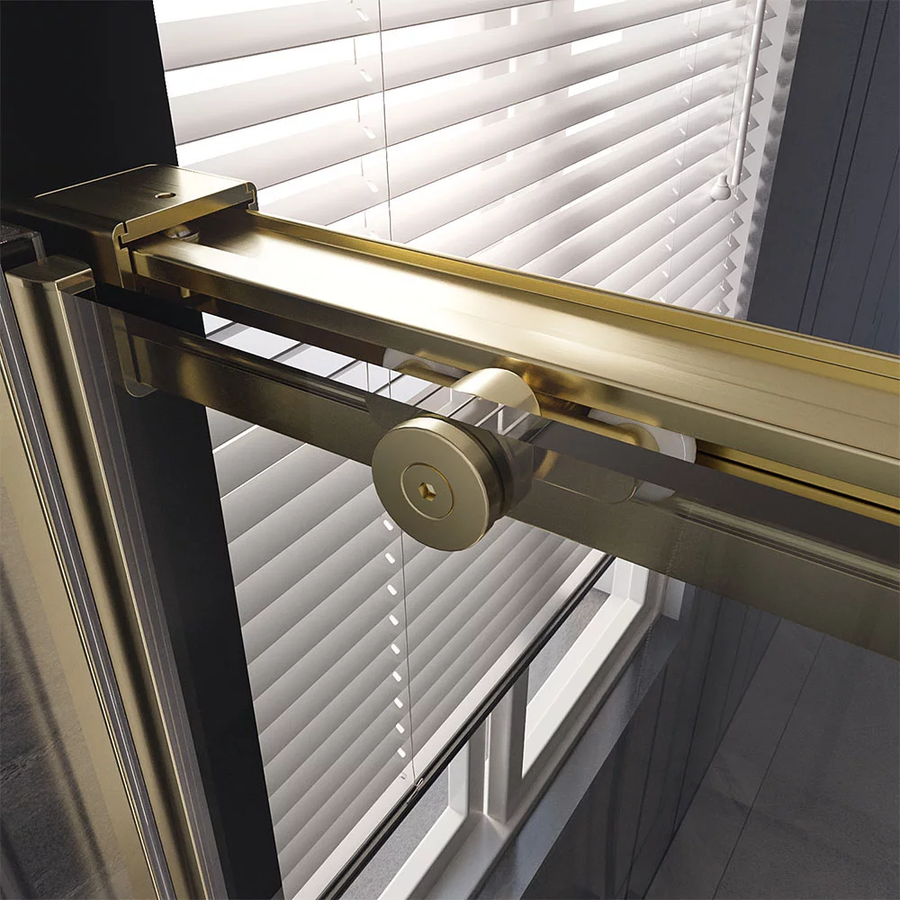 Душевая дверь Veconi Premium Trento PTD-40G, 120х200, золото, стекло прозрачное