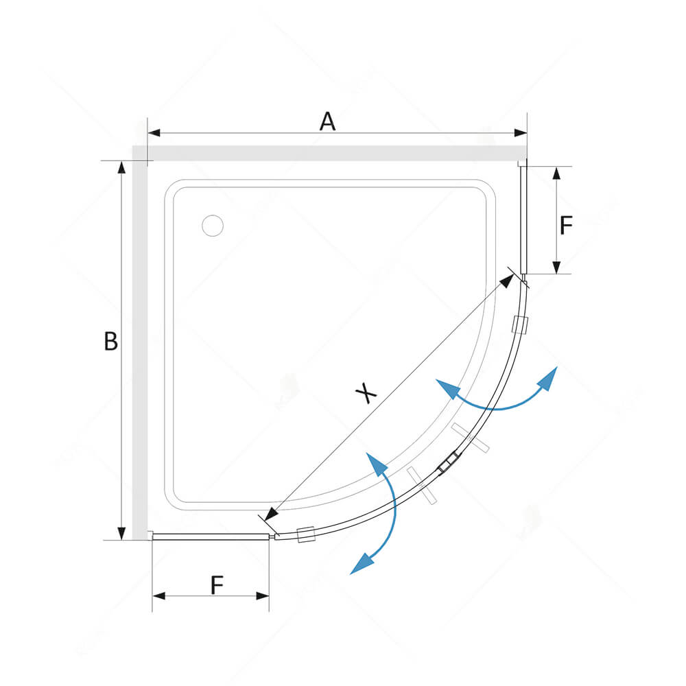 Душевой уголок RGW SV-53-B 06325300-14 100x100 см четверть круга стекло прозрачное черный