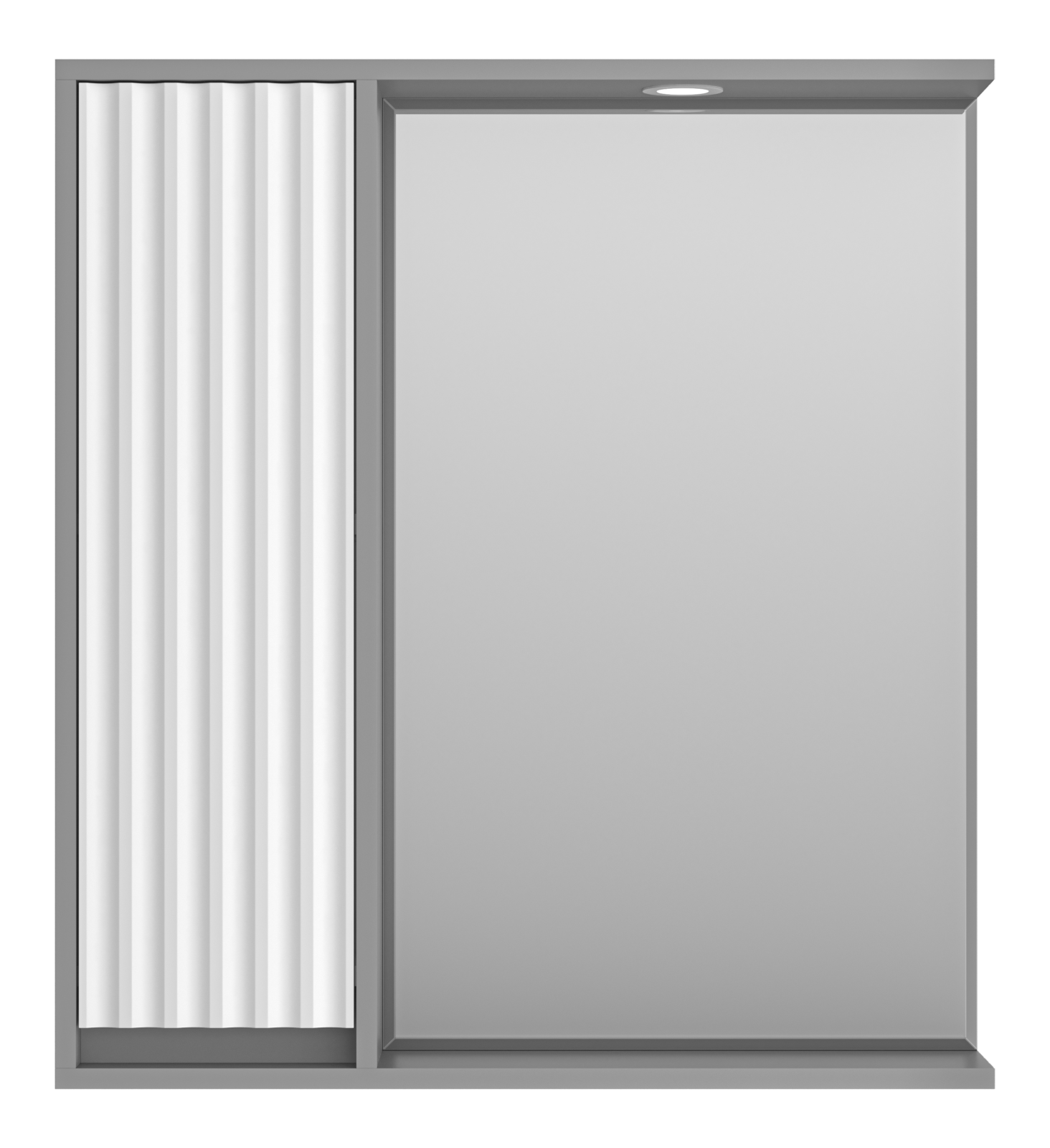 Зеркальный шкаф Brevita Balaton 75 см BAL-04075-01-01Л левый, с подсветкой, белый / серый 