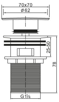 Донный клапан для раковины BelBagno BB-PCU-07-CRM, хром