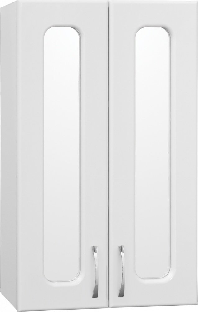 Шкаф Style Line Эко Стандарт 48 с зеркальными вставками, белый 