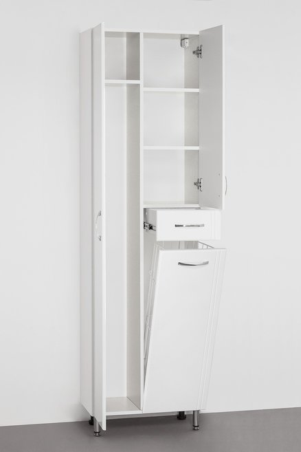 Шкаф-пенал Style Line Эко Стандарт 54 с бельевой корзиной, белый