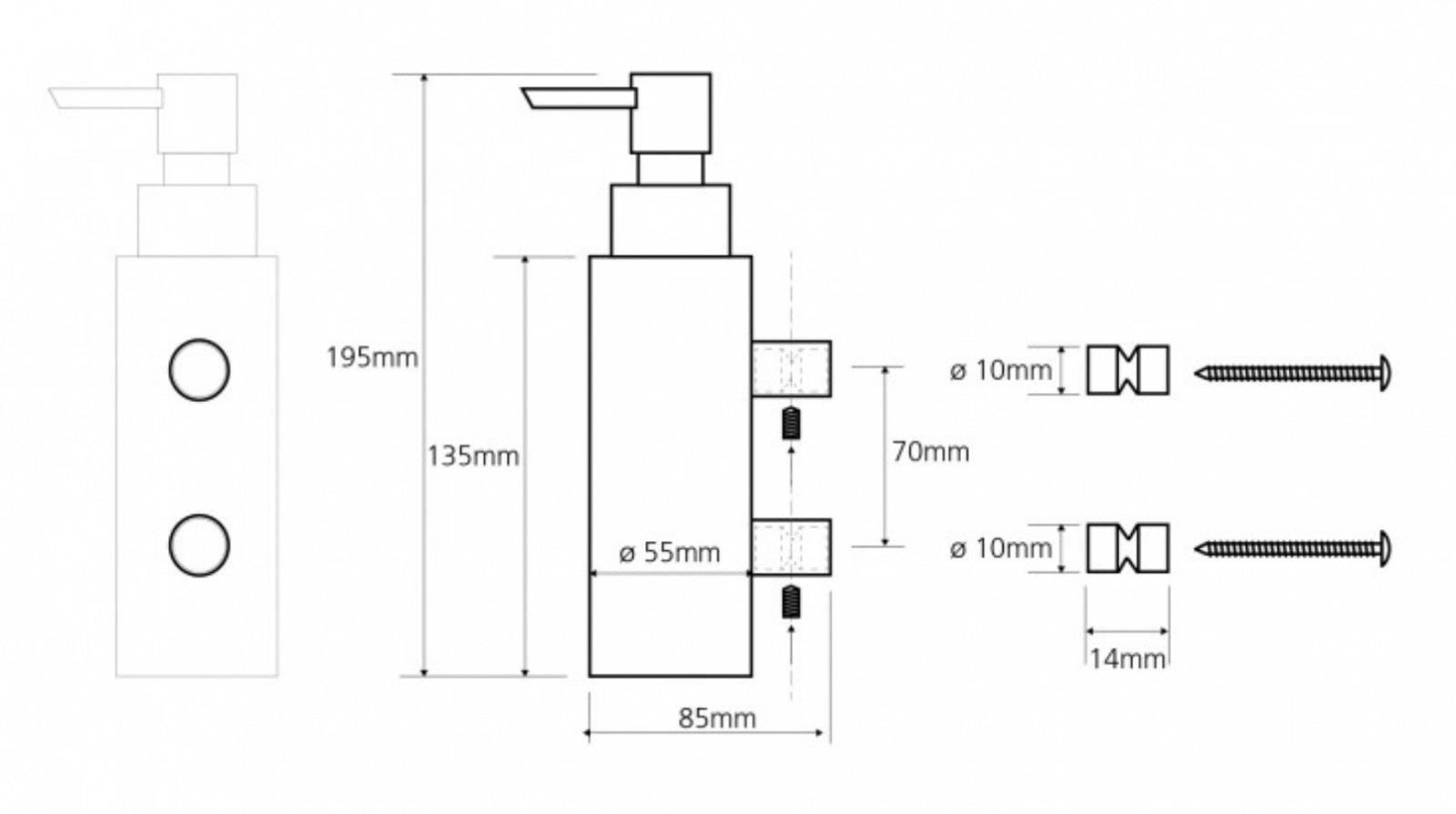 Дозатор жидкого мыла Bemeta Omega 104609172 5.5 x 8.5 x 19.5 см, 2 держателя, хром