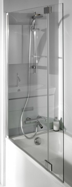 Душевая шторка на ванну Jacob Delafon Bain-Douche Neo 110х140 см E4930-GA профиль хром, стекло прозрачное